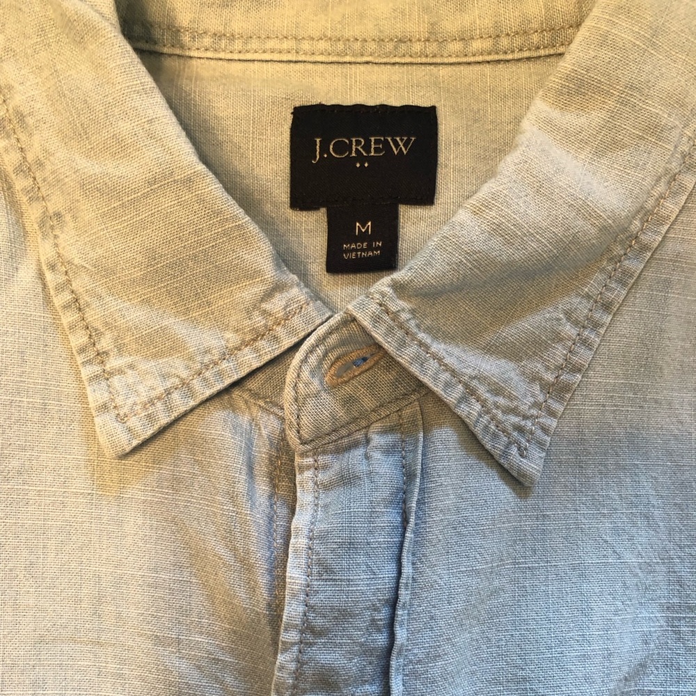 J.Crew, short-sleeve, button down, chambray shirt